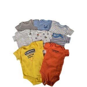 Baby Boys 8 Piece Bodysuit Mixed Lot Of Gerber Carter’s Faded Glory